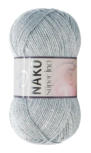 1 Adet Süper İnci El Örgü İpi 100 gr Açık Gri Melanj 195