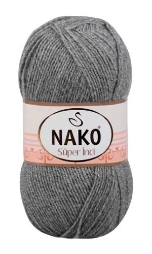 1 Adet Süper İnci El Örgü İpi 100 gr Gri Melanj 194