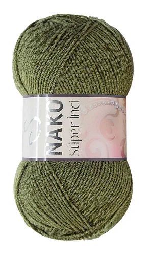 1 Adet Süper İnci El Örgü İpi 100 gr Haki 4234