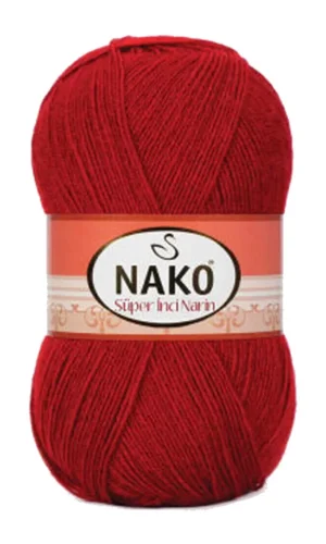 1 Adet Süper İnci El Örgü İpi 100 gr Koyu Kırmızı 1175