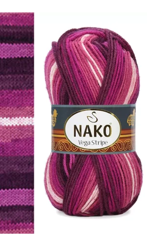 1 Adet Vega Stripe Premium Akrilik El Örgü İpi Yünü No: 82413