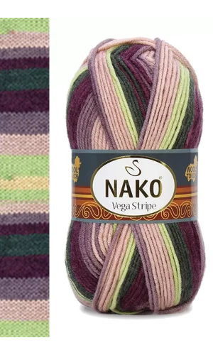 1 Adet Vega Stripe Premium Akrilik El Örgü İpi Yünü No: 82414