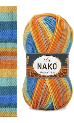 1 Adet Vega Stripe Premium Akrilik El Örgü İpi Yünü No: 82421