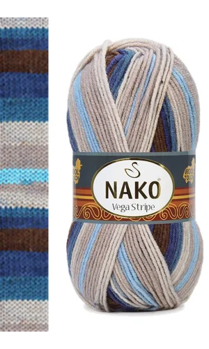 1 Adet Vega Stripe Premium Akrilik El Örgü İpi Yünü No: 82422