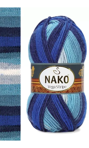 1 Adet Vega Stripe Premium Akrilik El Örgü İpi Yünü No: 82423