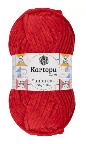 1 Adet Yumurcak Kadife El Örgü İpi Açık Kırmızı K165