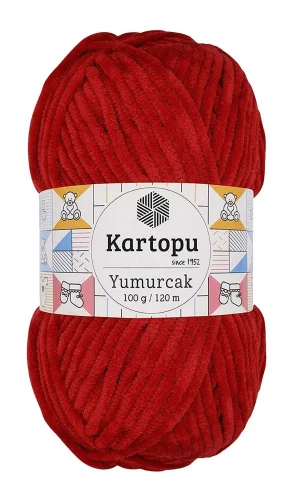 1 Adet Yumurcak Kadife El Örgü İpi Kırmızı K126