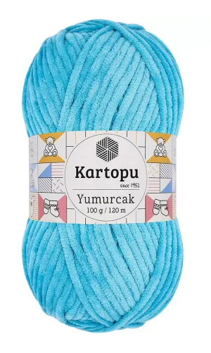 1 Adet Yumurcak Kadife El Örgü İpi Turkuaz K515