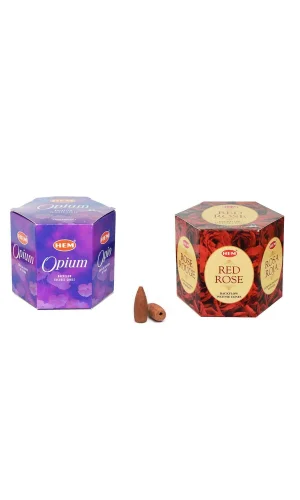 10 Adet Geri Akış Backflow Şelale Tütsü Konisi Tütsü Back Opium Gül