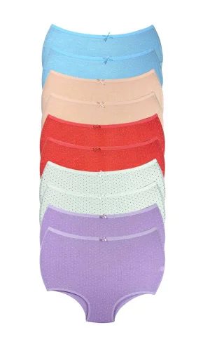 10 Adet Puantiyeli Kadın Toparlayıcı Yüksek Bel Bato Külot