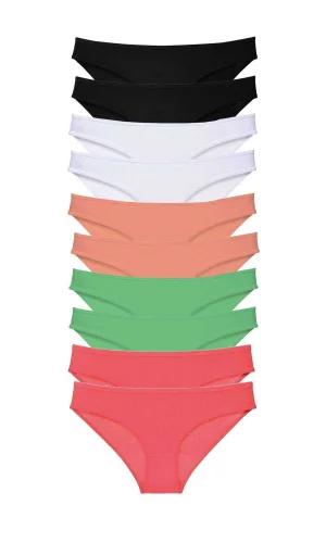 10 adet Süper Eko Set Likralı Kadın Slip Külot 504