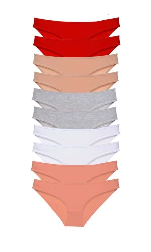 10 adet Süper Eko Set Likralı Kadın Slip Külot 505