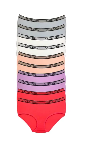 10 Adet Yüksek Bel Kalın Lastikli Beli Yazılı Kadın Şort Külot