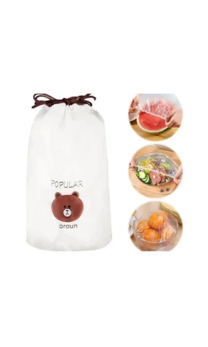 100 Adet Tazelik Koruyucu Tabak Tencere Gıda Bonesi  Çok Amaçlı Pratik Kapak Tencere Bonesi