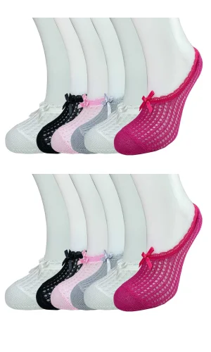 12 Adet Fiyonklu File Kadın Babet Çorap