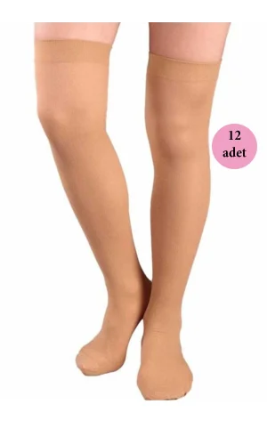 12 Adet Mus Kaçmaz Lastikli Çorap 70 denye 38 Bronz