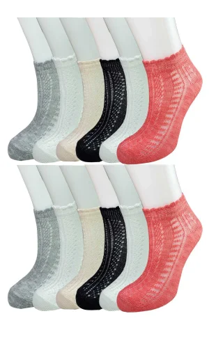 12 Adet Örgü İşlemeli Kadın Fantezi Bilek Çorap