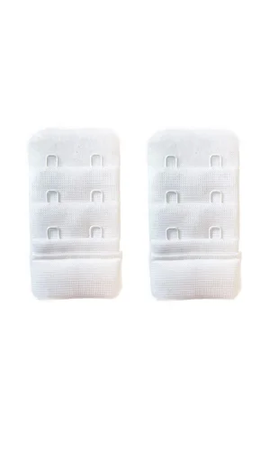 2 Adet Agraf Sütyen Uzatma Kopçası 3 Sıra / 2 Kanca  Beyaz