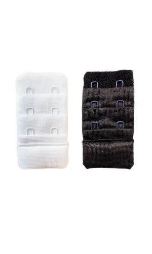 2 Adet Agraf Sütyen Uzatma Kopçası 3 Sıra / 2 Kanca  Beyaz Siyah