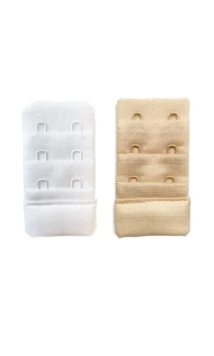 2 Adet Agraf Sütyen Uzatma Kopçası 3 Sıra / 2 Kanca  Beyaz Ten