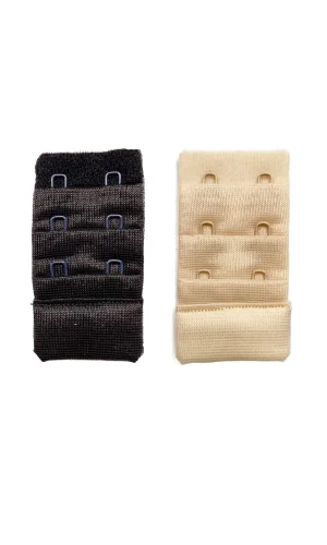 2 Adet Agraf Sütyen Uzatma Kopçası 3 Sıra / 2 Kanca Siyah Ten