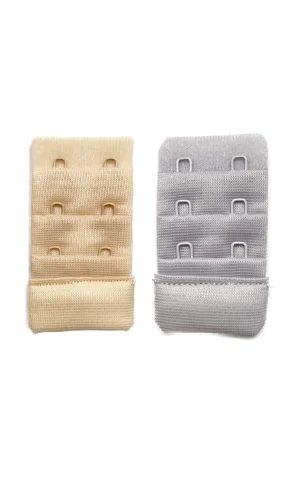 2 Adet Agraf Sütyen Uzatma Kopçası 3 Sıra / 2 Kanca Ten Gri