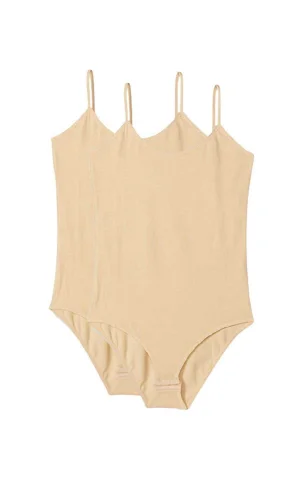 2 Adet İp Askılı Kadın Çıtçıtlı Body Ten