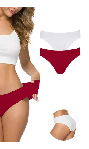 2 Adet Kadın Dikişsiz Lazer Kesim Esnek İz yapmayan Külot S5