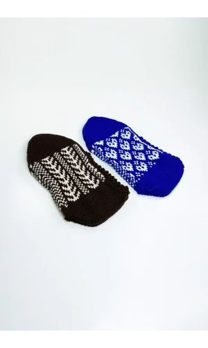 2 Çift El Örgüsü Kışlık Şık Kadın Yün Patik Set 11