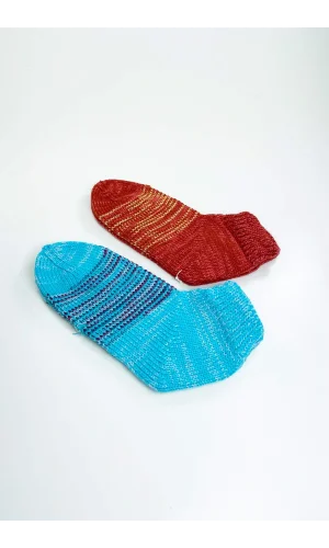 2 Çift El Örgüsü Kışlık Şık Kadın Yün Patik Set 14