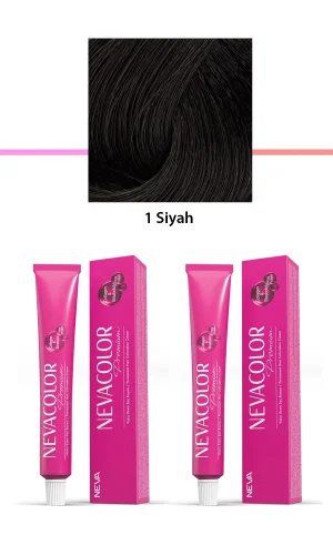 2 li Set Premium 1 Siyah - Kalıcı Krem Saç Boyası 2 X 50 g Tüp