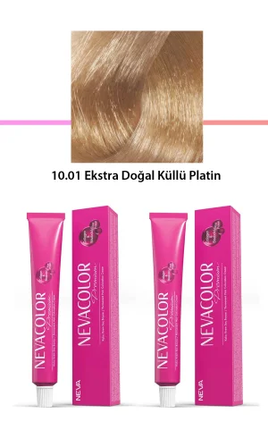 2 li Set Premium 10.01 Ekstra Doğal Küllü Platin - Kalıcı Krem Saç Boyası 2 X 50 g Tüp