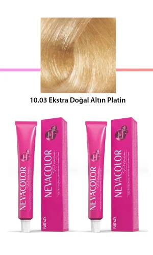 2 li Set Premium 10.03 Ekstra Doğal Altın Platin - Kalıcı Krem Saç Boyası 2 X 50 g Tüp