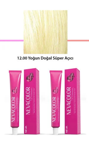 2 li Set Premium 12.00 Yoğun Doğal Süper Açıcı - Kalıcı Krem Saç Boyası 2 X 50 g Tüp