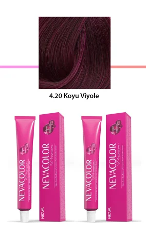 2 li Set Premium 4.20 Koyu Viyole - Kalıcı Krem Saç Boyası 2 X 50 g Tüp