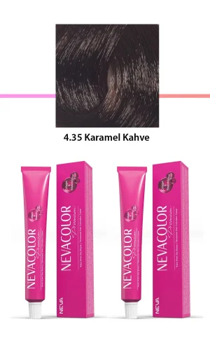 2 li Set Premium 4.35 Karamel Kahve - Kalıcı Krem Saç Boyası 2 X 50 g Tüp