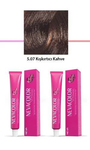 2 li Set Premium 5.07 Kışkırtıcı Kahve - Kalıcı Krem Saç Boyası 2 X 50 g Tüp