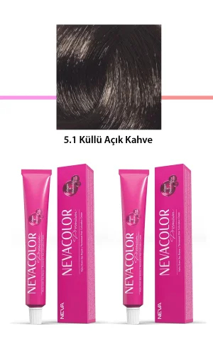 2 li Set Premium 5.1 Küllü Açık Kahve - Kalıcı Krem Saç Boyası 2 X 50 g Tüp