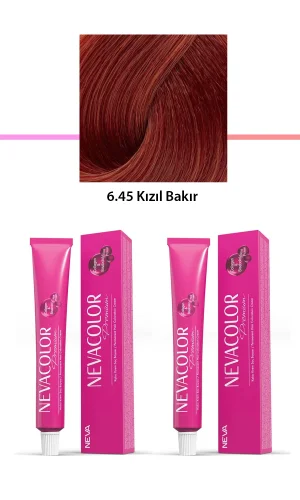 2 li Set Premium 6.45 Kızıl Bakır - Kalıcı Krem Saç Boyası 2 X 50 g Tüp