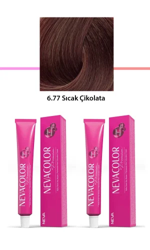 2 li Set Premium 6.77 Sıcak Çikolata - Kalıcı Krem Saç Boyası 2 X 50 g Tüp