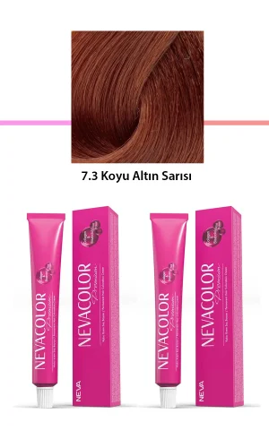 2 li Set Premium 7.3 Koyu Altın Sarısı - Kalıcı Krem Saç Boyası 2 X 50 g Tüp