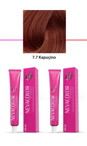 2 li Set Premium 7.7 Kapuçino - Kalıcı Krem Saç Boyası 2 X 50 g Tüp