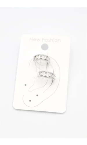 2li Taşlı Kıkırdak Küpe - Gümüş