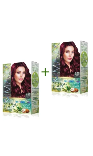 2 Paket Natural Beauty Amonyaksız Saç Boyası 3.66 Patlıcan Moru