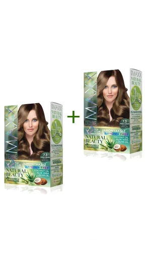 2 Paket Natural Beauty Amonyaksız Saç Boyası 7.3 Fındık Kabuğu