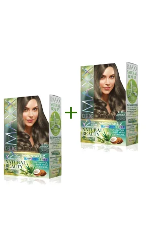 2 Paket Natural Beauty Amonyaksız Saç Boyası 8.11 Yoğun Açık Küllü Kumral