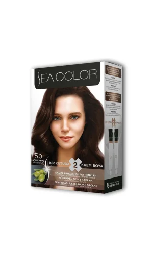 2 Tüp Krem Saç Boyası Seti Açık Kahve No:5.0