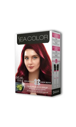 2 Tüp Krem Saç Boyası Seti Ateş Kızılı No:66.46