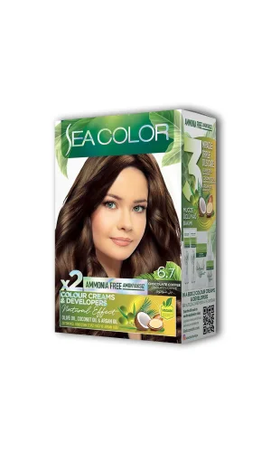 2 Tüp Krem Saç Boyası Seti Çikolata Kahve No:6.7