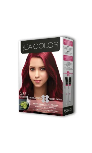 2 Tüp Krem Saç Boyası Seti Çilek Kırmızısı No:5.65